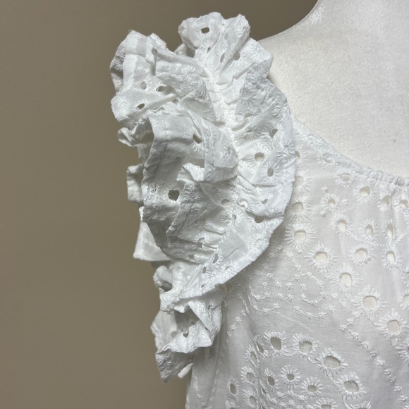 White Eyelet Ruffle Dress - Picture 4 of 6